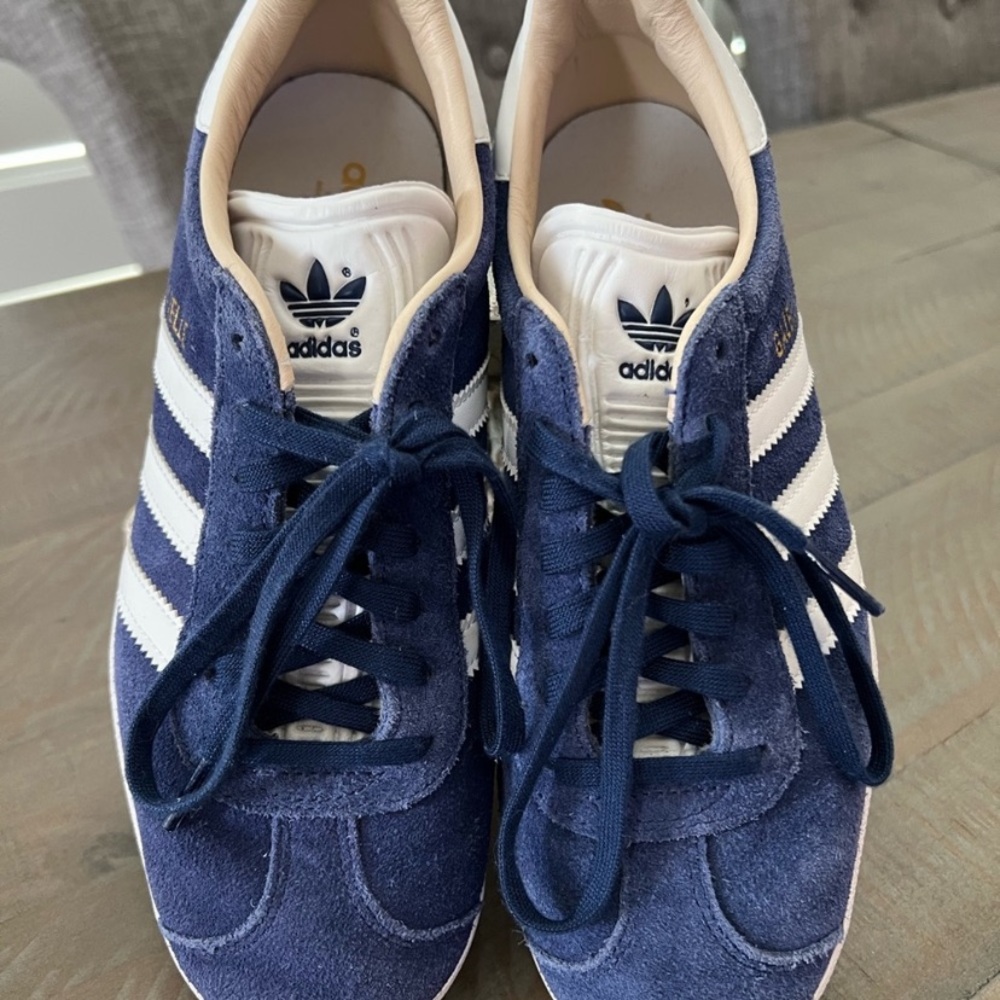 Blue Adidas Gazelles